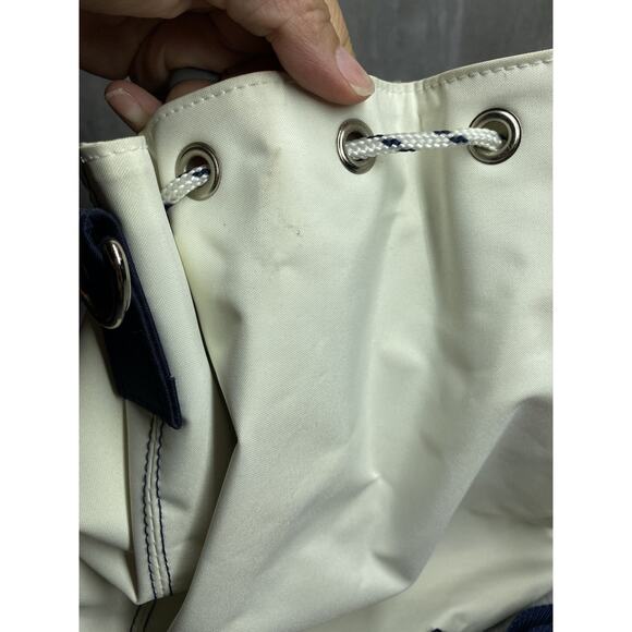 Tommy Hilfiger T Girl Bag Womens White Red Blue Drawstring Bucket Purse Strap - Picture 10 of 16